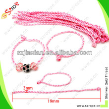 3mm colored pink rope bracelet,braided rope bracelets